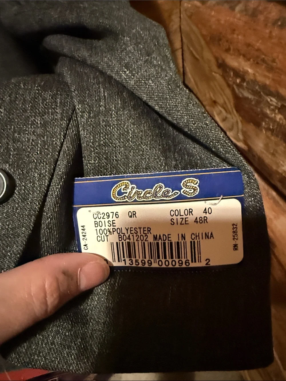 🖤NWT 48R/36 Men's Charcoal Gray Western-Circle S Style Blazer and Trouser Set